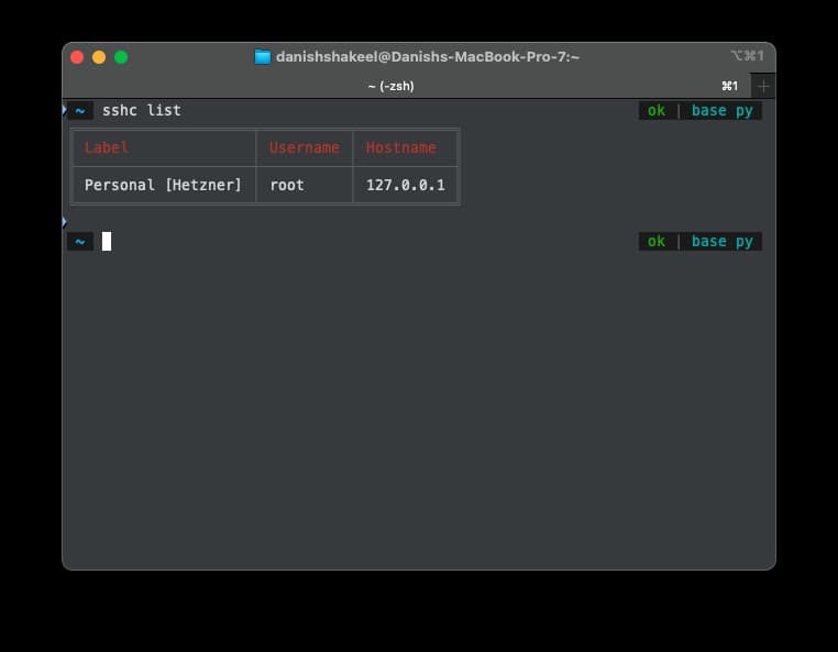 sshc: SSH Manager CLI
